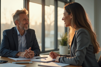 Coach d'affaires confiant dans un bureau moderne