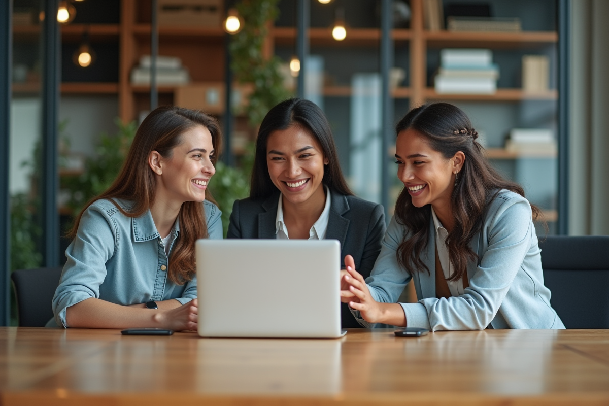 Groupe de jeunes professionnels collaborant autour d