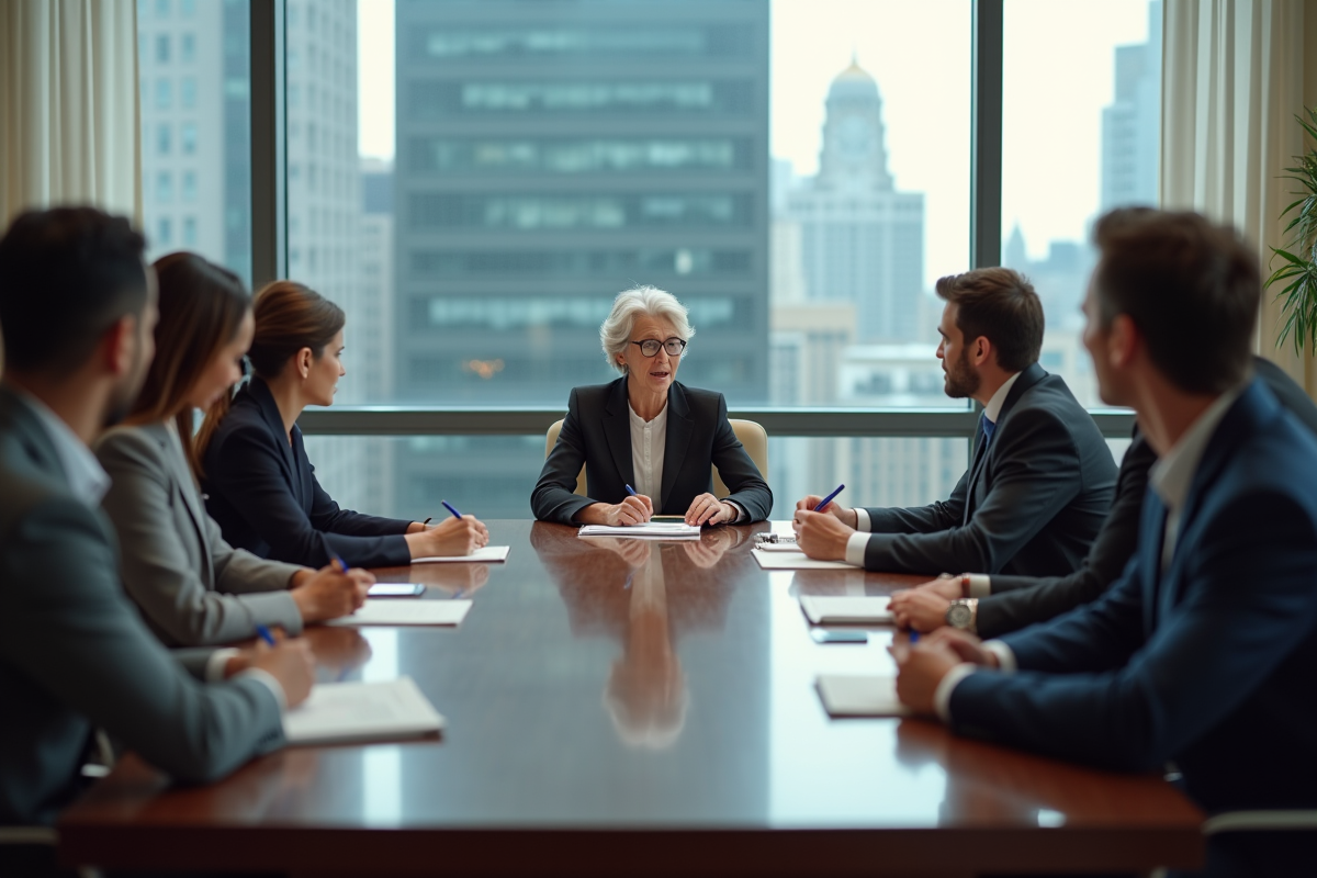 Groupe de professionnels divers lors d