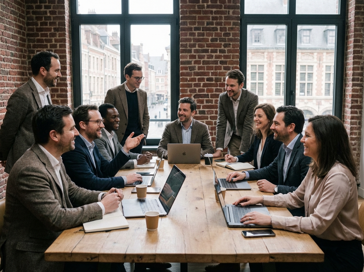 Groupe de professionnels en réunion à Lille